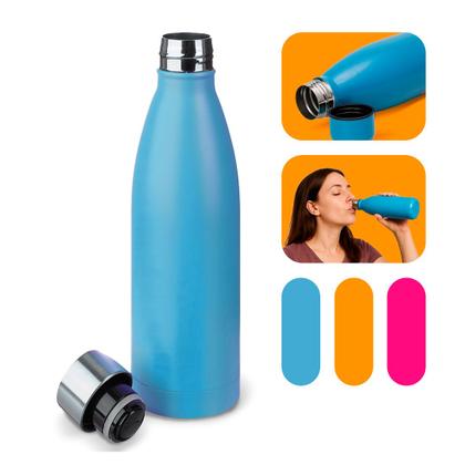 Imagem de Garrafa Térmica 500ml Inox Parede Dupla com Tampa  Mantém Temperatura Antivazamento