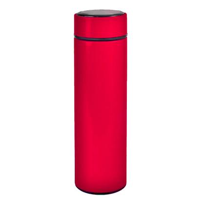 Imagem de Garrafa Térmica De Inox Portátil 500ml Quente Frio Tampa Borracha Vedação Água Café Chá Vermelho