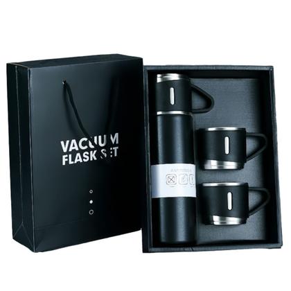 Imagem de Garrafa térmica Inox Deluxe + 3 mini copos Inox 500ml temperatura ideal