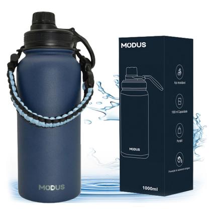 Imagem de Garrafa Térmica Modus Parede Dupla Aço Inox 1L Café Suco Água Academia Passeio Caminhada