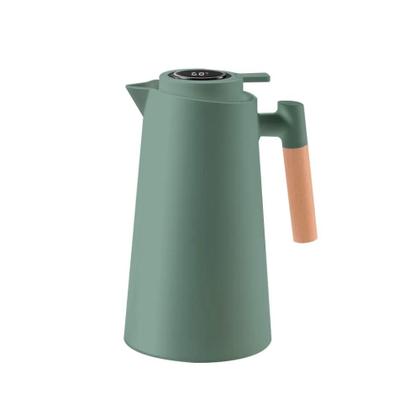 Imagem de Garrafa Térmica Termometro Digital 1L Café Chá com Cabo de Madeira