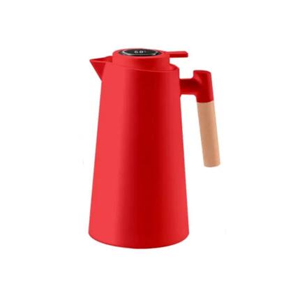 Imagem de Garrafa Térmica Termometro Digital 1L Café Chá com Cabo de Madeira