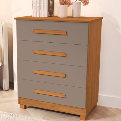 Imagem de Gaveteiro Comoda Cinza para Roupas 4 Gavetas Suiça Envio ja!