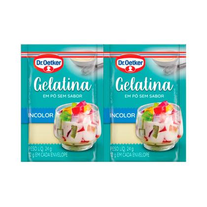 Imagem de Gelatina em Pó Incolor Sem Sabor Dr. Oetker 2x24g