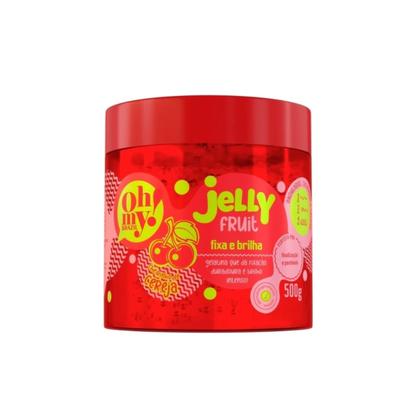 Imagem de Gelatina Jelly Fruit Oh My! Cereja Fixa e dá Brilho 500g