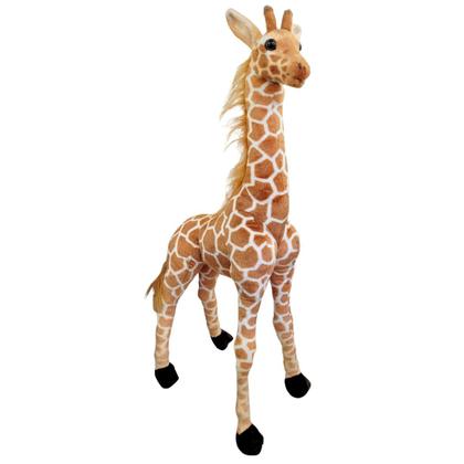 Imagem de Girafa de Pelúcia Realista Grande 80cm Safari Articulada