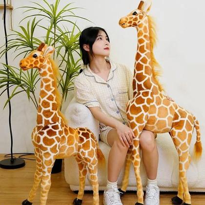 Imagem de Girafa Gigante de Pelúcia - Brinquedo Macio e Enorme para Presente