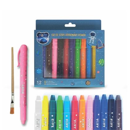 Imagem de Giz de Cera 12 Cores - Aquarelavel Astronaut Power - Fofy