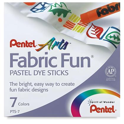 Imagem de Giz Pastel para Tecido Fabric Fun Pentel com 7 Cores