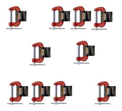 Imagem de Grampo Sargento Leve Tipo C Starfer 6 Polegadas Para Marceneiro Kit com 10 unidades