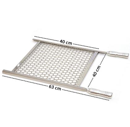 Imagem de Grelha Tela Moeda Pantheon Cabo de Alumínio 40 X 40 em Aço Inox Cód: 920-2A