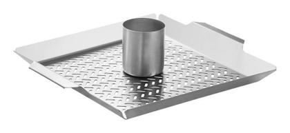 Imagem de Grelha Tramontina Cosmos para Frango em Aço Inox com Recipiente para Temperos 38 x 32 cm