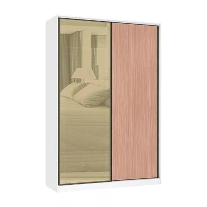 Imagem de Guarda Roupa 2 Portas de Correr 3 Gavetas 159cm com Vidro Reflecta Bronze Prime Luciane Móveis