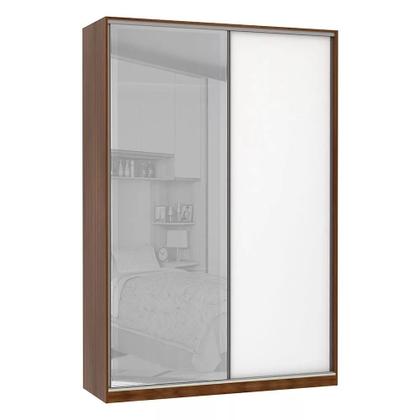 Imagem de Guarda Roupa 2 Portas de Correr Alumínio Inox com Vidro Reflecta Prata 159 cm Prime Luciane Móveis
