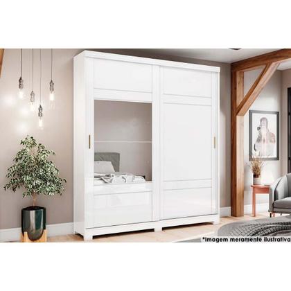 Imagem de Guarda Roupa Casal 2 Portas de Correr e 3 Gavetas Verg Branco/Rosa - Henn