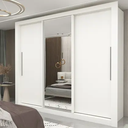 Imagem de Guarda-roupa Casal 3 Portas 1 Porta Espelhada Milão Yescasa 100% MDF