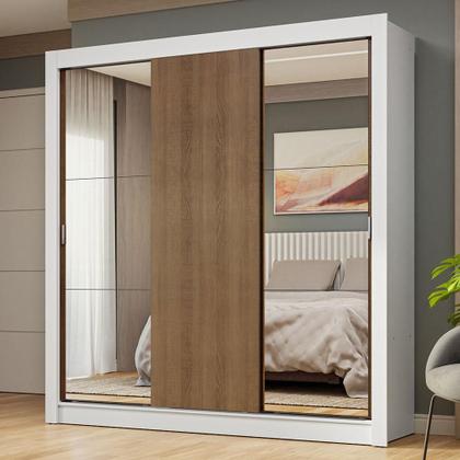 Imagem de Guarda-Roupa Casal 3 Portas de Correr com Espelhos Nobre Madesa