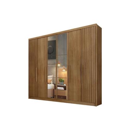 Imagem de Guarda Roupa Casal 6 Portas (2 c/ Espelho e 2 Ripadas) e 8 Gavetas Bolonha/Santoro Cumaru 23 - Novo Horizonte