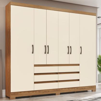Guarda Roupa Casal 6 Portas 6 Gavetas B355 Briz - Guarda-Roupa