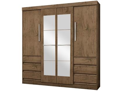 Imagem de Guarda-roupa Casal com Espelho 4 Portas 6 Gavetas Araplac Atraente Sofia