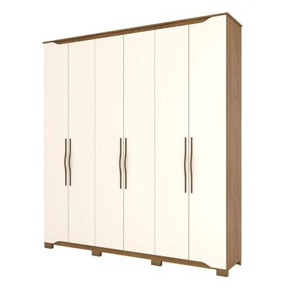 Imagem de Guarda Roupa Casal Dallas 6 Portas Nature Off White - Henn