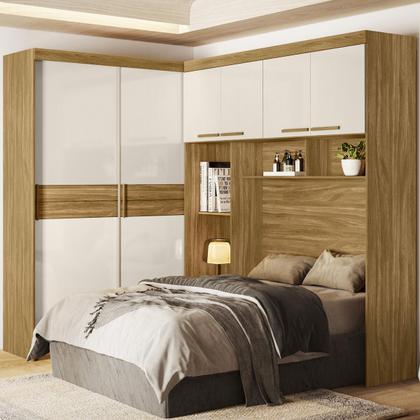 Imagem de Guarda Roupa Casal Modular Flórida Com 6 Portas Para Cama Box 138cm - Móveis Leartam