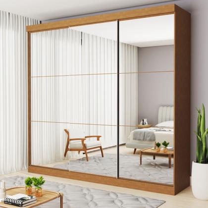 Imagem de Guarda Roupa Casal Premium Isabela 205,9cm com Espelho 3 Portas 4 Gavetas Minastex