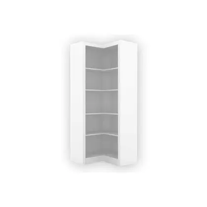 Imagem de Guarda Roupa Closet de Quarto Canto Oblíquo ME4132 c/ 4 Prateleiras Aberto s/ Portas Branco - Tecno Mobili