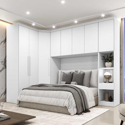 Imagem de Guarda Roupa Modulado Casal Safira 008 em MDF Com 8 Portas e 4 Gavetas - Clic Móveis