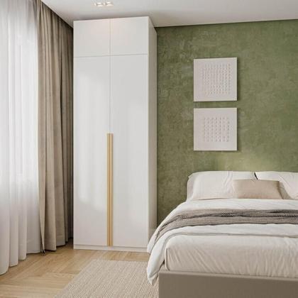 Imagem de Guarda-Roupa Modular 2 Peças 4 Portas e Gaveteiro Jade CabeCasa MadeiraMadeira Branco Fosco