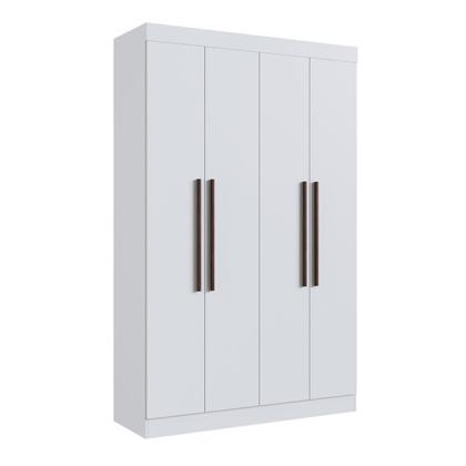 Imagem de Guarda-roupa Solteiro Mdf Orlando 4 Portas 2 Gavetas Branco