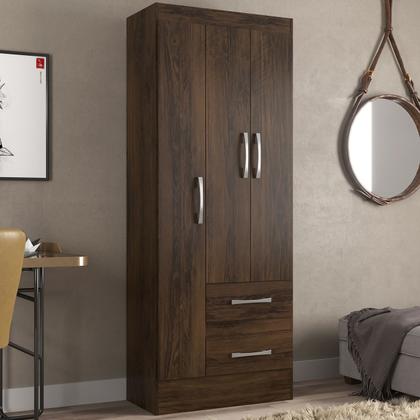 Imagem de Guarda-Roupa Solteiro Nobre 3 Portas 2 Gavetas Cor Cacau