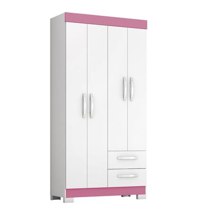 Imagem de Guarda-Roupa Solteiro NT 6010 - Branco / Rosa - Notável