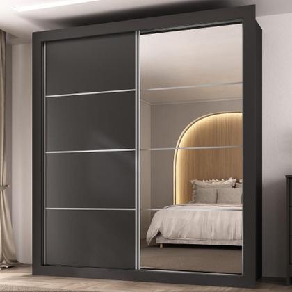 Imagem de Guarda-Roupas Casal com Espelho 2 Portas de Correr 4 Gavetas Chicago Multimóveis MP4316