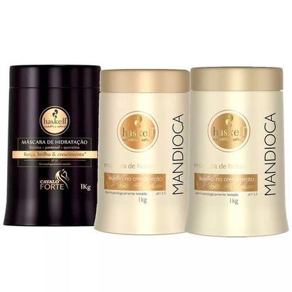 Imagem de Haskell Kit 3 Máscaras Cavalo Forte 2 De Mandioca 900g