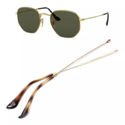 Imagem de Hastes Perna Rb Hexagonal Óculos Sol Dourado