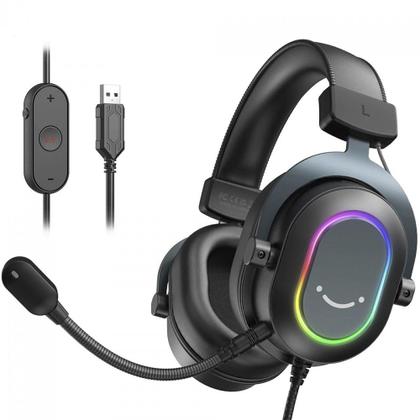 Imagem de Headset Gamer Fifine H6 7.1 Surround Drivers de 50mm RGB USB Preto