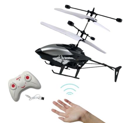 Imagem de Helicóptero Controle Remoto e Sensor de Mão USB Recarregável
