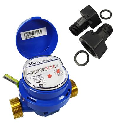 Imagem de Hidrômetro Medidor Unijato 3/4" DN20 -Hidrometer - Qmax. 3m³/h QN 1,5m³/h + Kit Conexões