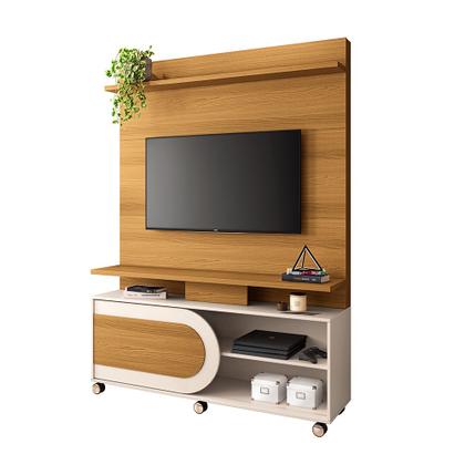 Imagem de Home Theater Órbis TV até 55 Polegadas com Rodízios Cinamomo/Off White G26 - Hb Móveis