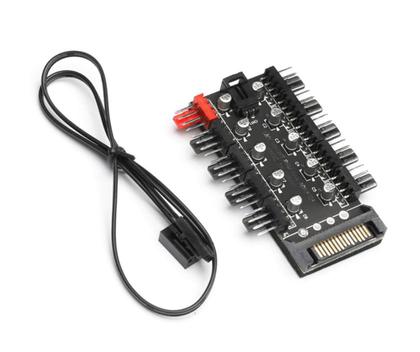 Imagem de Hub Multi Fans Até 10 Cooler 3 e 4 Pinos Controle Pwm