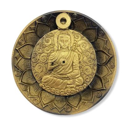 Imagem de Incensario cascata prato buda dourado