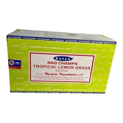 Imagem de Incenso Capim Limão Massala Lemon Grass Satya 12Cxs12Var