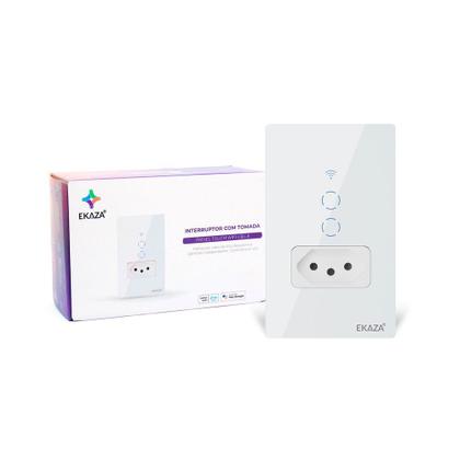 Imagem de Interruptor 2 botões Smart  tomada 20A 4x2 Branco compatível
