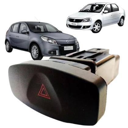 Imagem de Interruptor Botão Pisca Alerta para Renault Duster Logan Sandero Symbol Clio (8200446717)