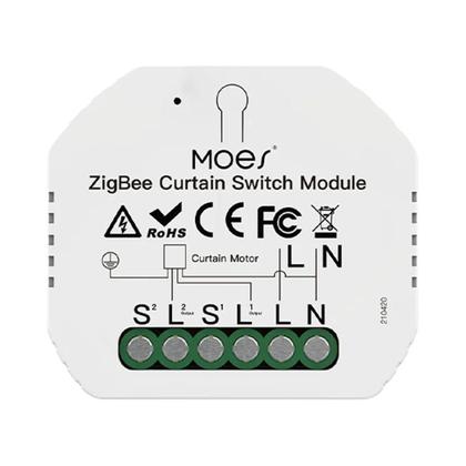 Imagem de Interruptor De Cortina Dimmer Inteligente ZigBee Controle Remoto via App Smart Life Para Alexa E