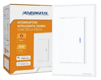 Imagem de Interruptor Inteligente Zigbee 1 Tecla Física Novadigital