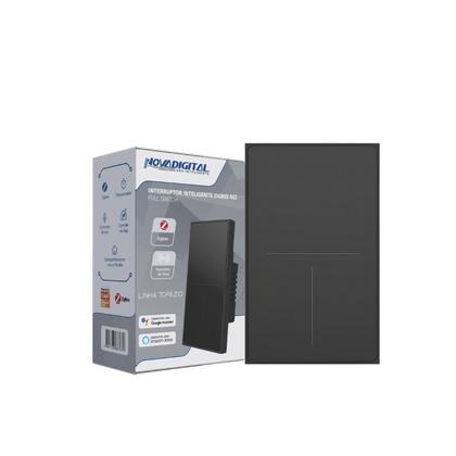 Imagem de Interruptor Inteligente Zigbee Linha Topázio 3 Botões PRETO