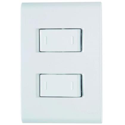 Imagem de Interruptor Lizflex Tramontina 2 Teclas Paralelas 10A 250V com Placa Branca