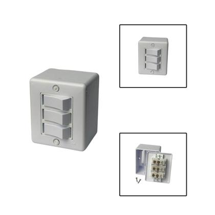 Imagem de Interruptor Simples 3 Teclas 6A 250V Branco